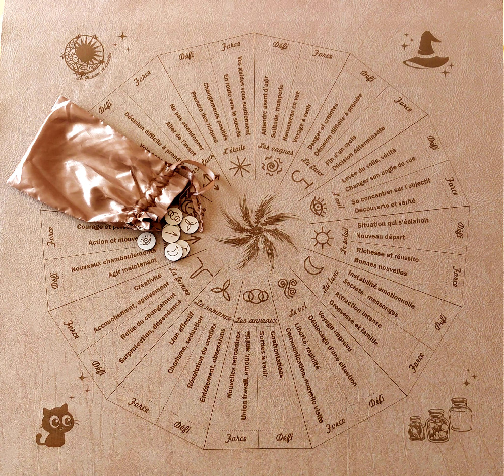 LumiNatEnjoy Plateau Runes de Sorcières tissu